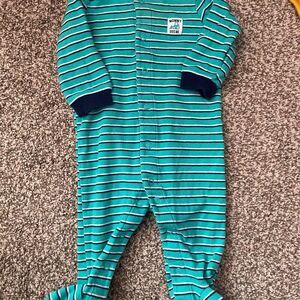 Carter's Simple Joys Baby Boy Footed Pajama 3-6M Green Striped